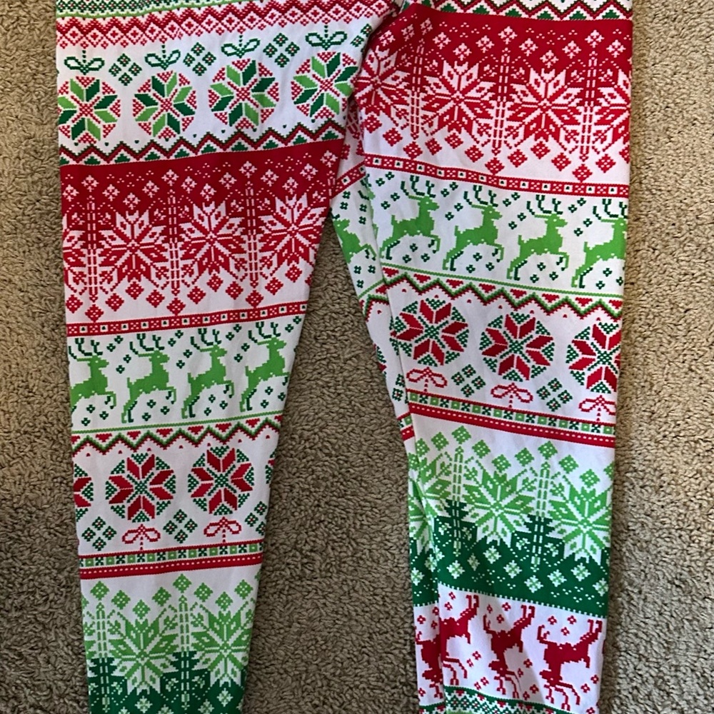 No Boundaries Festive Red and Green Leggings